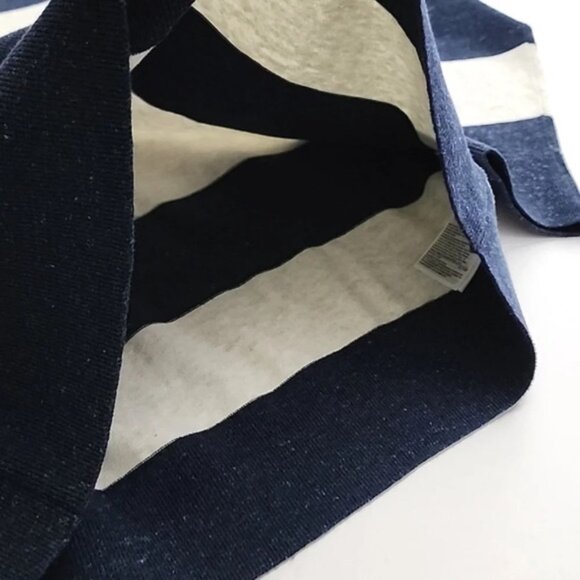 NWT Gap Mainstay Crewneck Long Sleeves Top Speckled Navy Off White Bands Size L - Picture 5 of 10